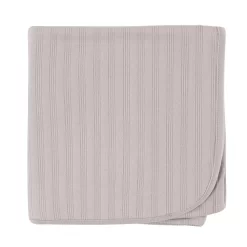Touched By Nature Baby Organic Cotton Swaddle, Receiving And Multi-purpose Blanket, Gray, One Size
