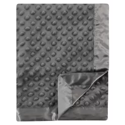 Hudson Baby Unisex Baby Plush Mink Blanket, Charcoal, One Size