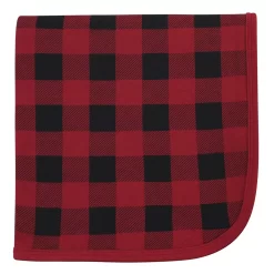 Touched By Nature Baby Organic Cotton Swaddle, Receiving And Multi-purpose Blanket, Buffalo Plaid, One Size