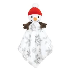 Hudson Baby Unisex Baby Animal Face Security Blanket, White Snowman, One Size -Baby World 6039772 ALT3