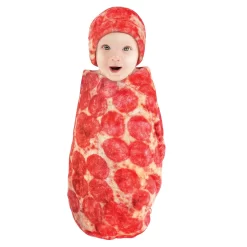 Hudson Baby Infant Plush Food Burrito Or Pizza Blanket And Cap, Pepperoni Pizza, One Size