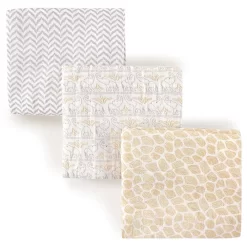 Hudson Baby Infant Cotton Muslin Swaddle Blankets, Elephant, One Size