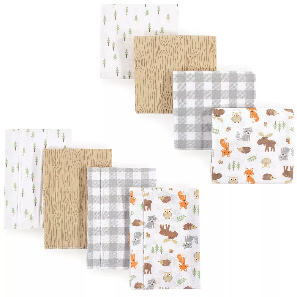 Hudson Baby Unisex Baby Cotton Flannel Burp Cloths And Receiving Blankets, 8-Piece, Woodland, One Size 1 Hudson Baby Unisex Baby Cotton Flannel Burp Cloths And Receiving Blankets, 8-Piece, Woodland, One Size