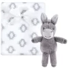 Hudson Baby Infant Plush Blanket With Toy, Snuggly Donkey, One Size