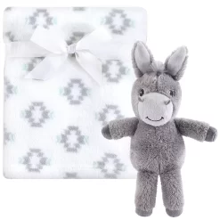 Hudson Baby Infant Plush Blanket With Toy, Snuggly Donkey, One Size
