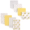 Hudson Baby Unisex Baby Cotton Flannel Burp Cloths And Receiving Blankets, 8-Piece, Bee, One Size