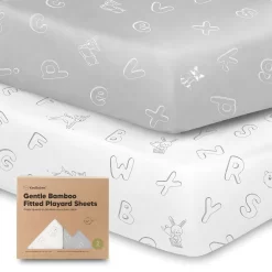 KeaBabies 2-Pack Mini Crib Sheets, Pack And Play Sheets Fitted, Pack N Play Sheets, Organic Fitted Crib Sheet