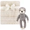 Hudson Baby Infant Plush Blanket With Toy, Sloth, One Size