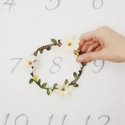 Baby Growth Blanket With Small Wreath For Monthly Milestones (40 X 27.5 In) White -Baby World 6172625 ALT3