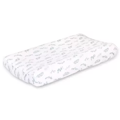 The Peanut Shell Farmhouse Floral Leaves Changing Pad Cover