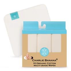 Charlie Banana 10-Pack Reusable Cotton Diaper Wipes
