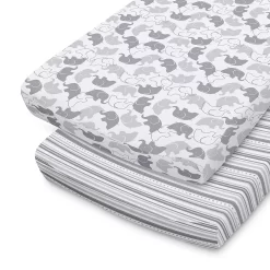The Peanutshell Grey Elephant 2-Pack Changing Pad Cover
