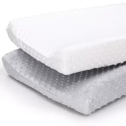 The Peanutshell 2-Pack Gray Minky Dot Changing Pad Covers