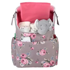 Baby Essentials Multi-Function Floral Diaper Backpack And Travel Nappy Baby Bag With Changing Pad And Stroller Straps -Baby World 5650330 ALT2