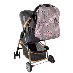 Baby Essentials Multi-Function Floral Diaper Backpack And Travel Nappy Baby Bag With Changing Pad And Stroller Straps -Baby World 5650330 ALT4