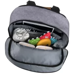 Fisher Price Fastfinder Multipocket Grey Diaper Bag Backpack With Changing Pad And Stroller Straps -Baby World 5650439 ALT2