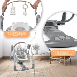 Ingenuity Boutique Collection Baby Swing N Go Portable Rocker Chair, Bella Teddy -Baby World 5956380 ALT2