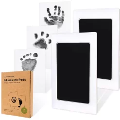 KeaBabies 2pk Inkless Hand And Footprint Kit, Ink Pad For Baby Hand And Footprints, Mess Free Baby Imprint Kit