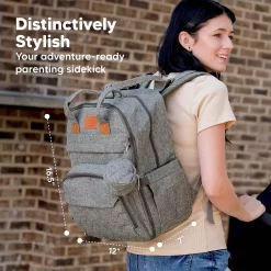 KeaBabies Diaper Bag With Changing Pad - Waterproof Baby Bag, Travel Diaper Bags, Baby Diaper Bag Backpack -Baby World 6036253 ALT3