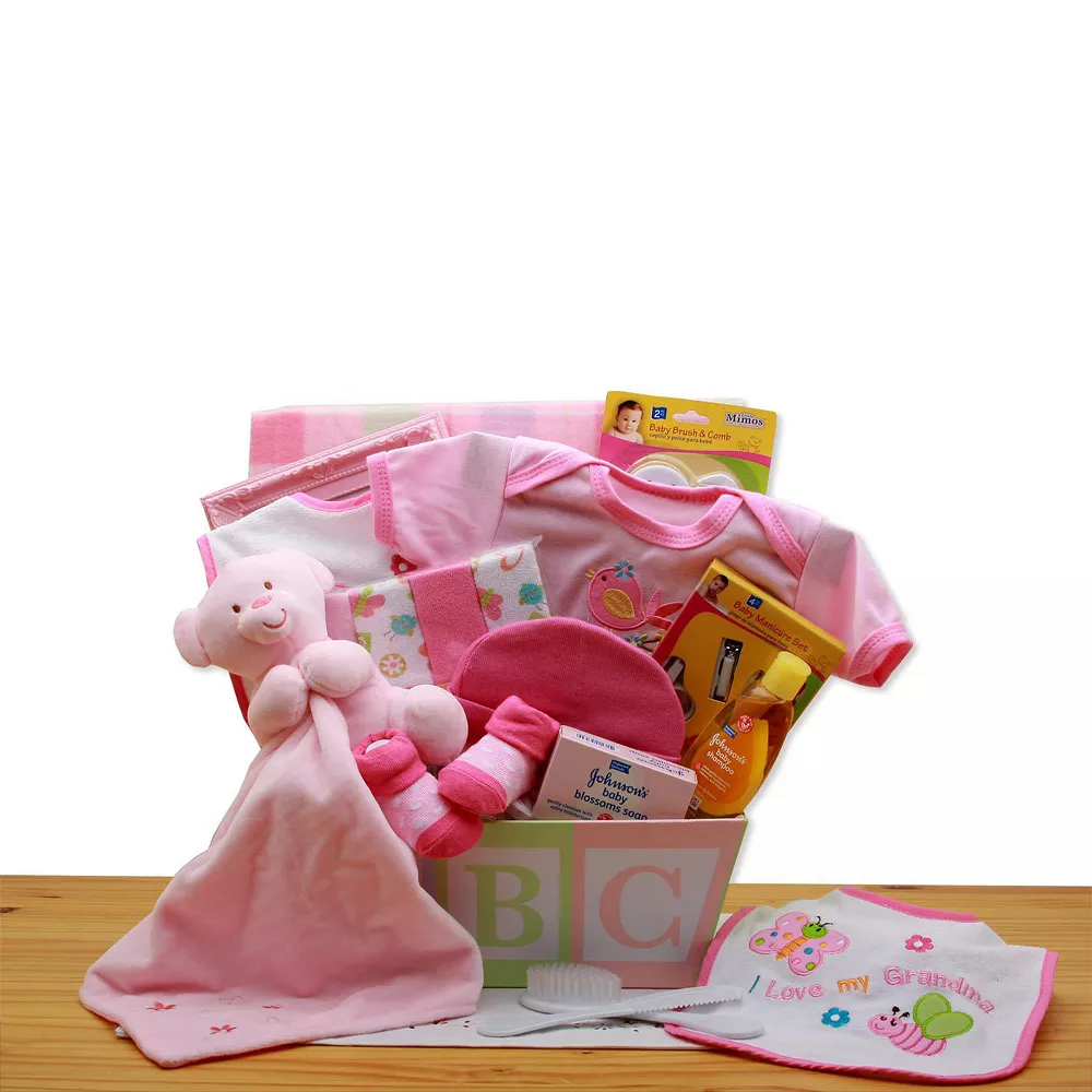 GBDS Easy As ABC New Baby Gift Basket Pink Baby Bath Set - Baby Girl Gifts - New Baby Gift Basket 1 GBDS Easy As ABC New Baby Gift Basket Pink Baby Bath Set - Baby Girl Gifts - New Baby Gift Basket