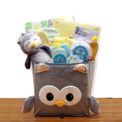 GBDS A Little Hoot New Baby Gift Basket - Baby Bath Set - New Baby Gift Basket - Baby Gift Baskets