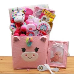 GBDS Dainty Tails New Baby Unicorn Gift - Baby Girl Gifts - New Baby Gift Basket