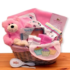 GBDS Simply The Baby Basics New Baby Gift Basket -Pink - Baby Bath Set - Baby Girl Gifts