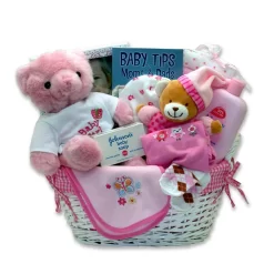 GBDS Sweet Baby Of Mine New Baby Basket - Girl - Baby Bath Set - Baby Girl Gifts