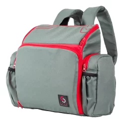 Cozy Cover 3 In 1 Portable Baby Booster Seat Diaper Backpack Bag, Red & Gray